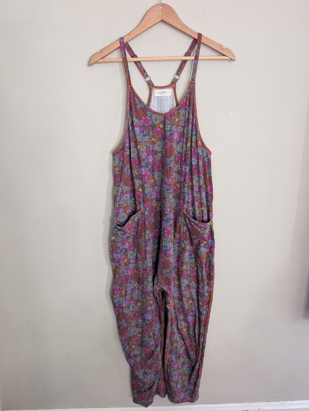 Natural Life Lucy Pink Floral Cotton Jumpsuit Size M - Picture 4 of 8